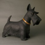 Ceramic Scotty dog sculpture